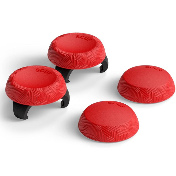 Thumbsticks Grip SCUF, Tactic Kit, pentru controller Xbox Series X|S, Xbox One, PS4, PS5, Nintendo Switch Pro, Rosu, 4 buc/set