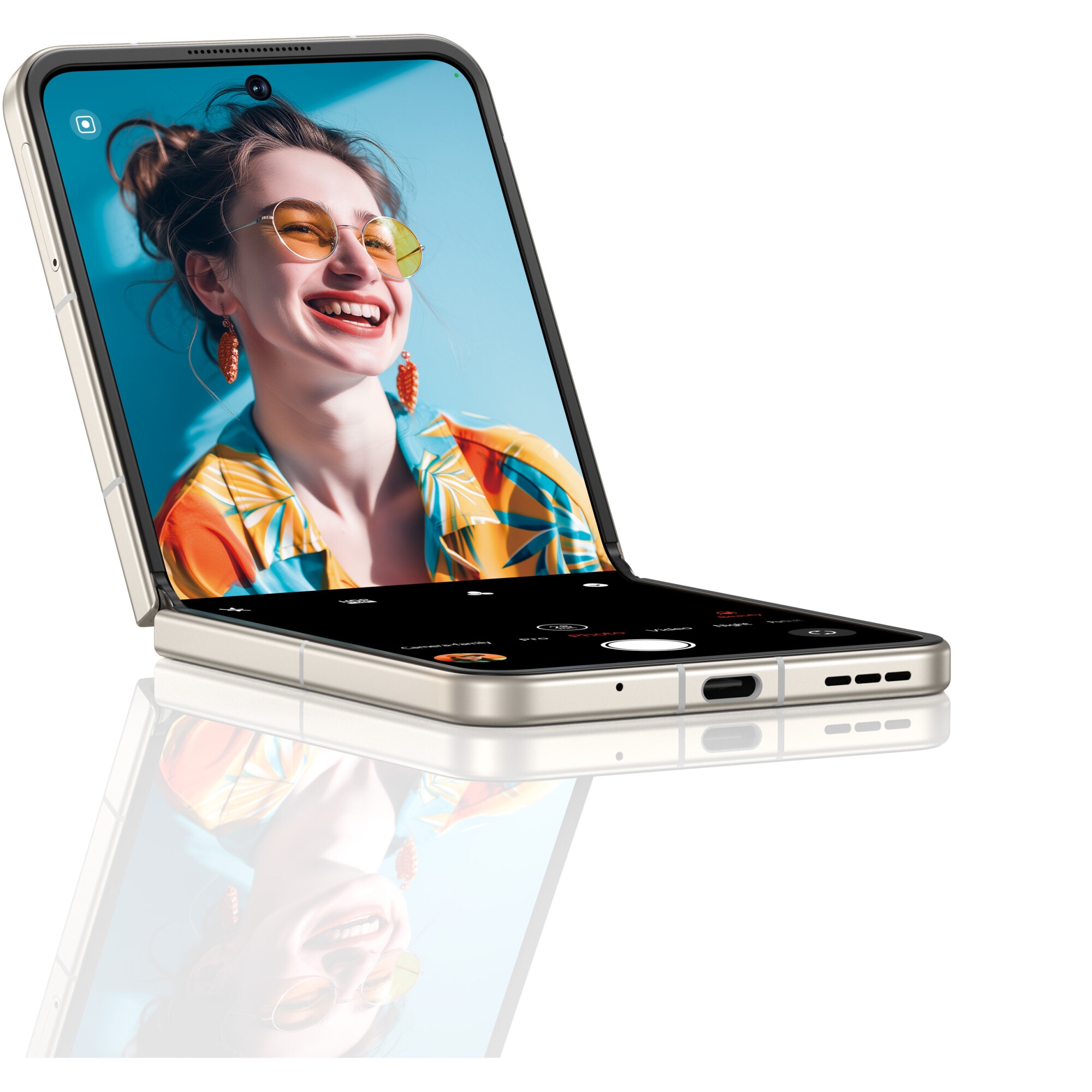 Telefon mobil ZTE nubia FLIP, Dual SIM, 8GB RAM, 256GB, 5G, Gold