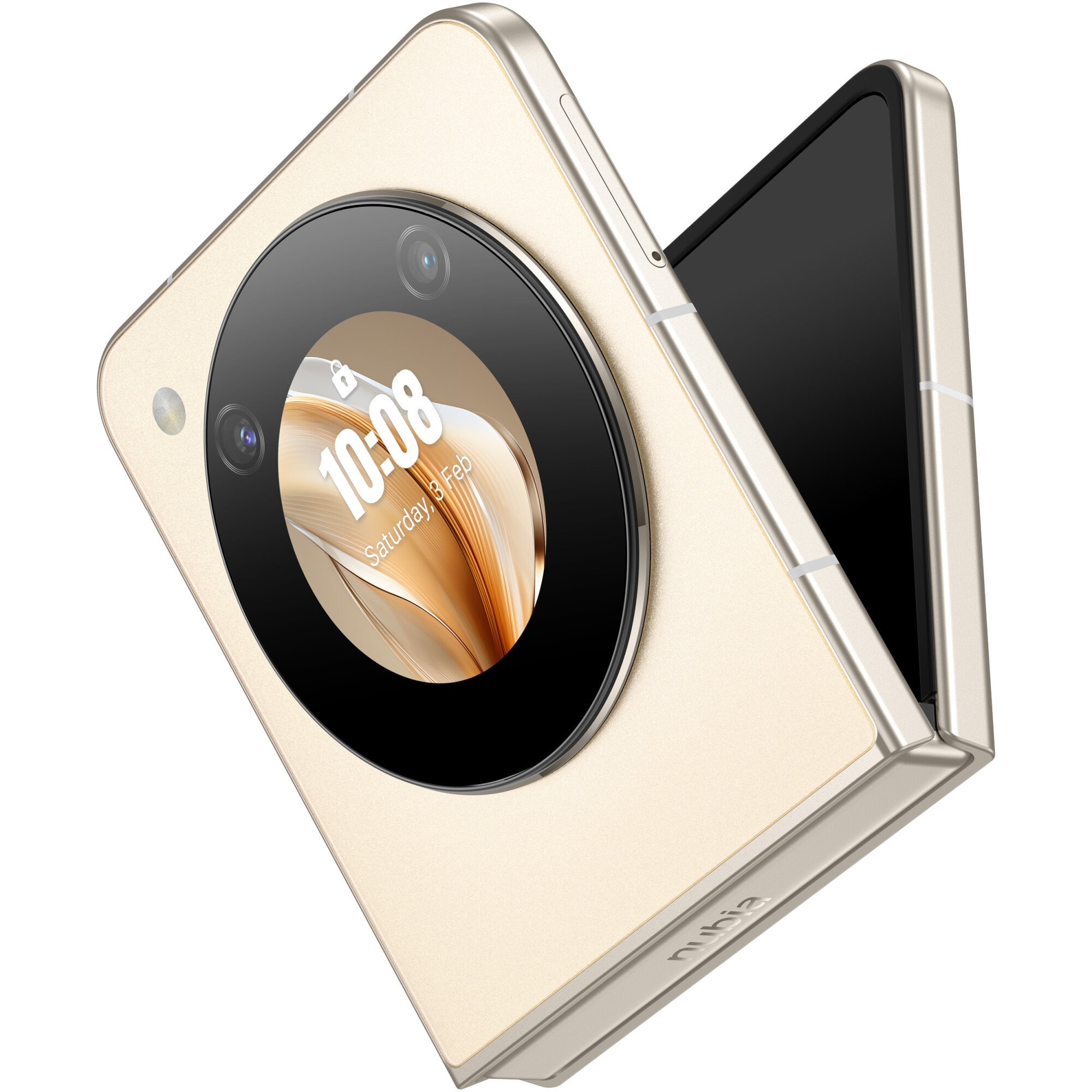 Telefon mobil ZTE nubia FLIP, Dual SIM, 8GB RAM, 256GB, 5G, Gold