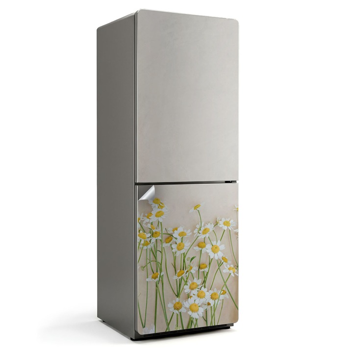 Autocolant frigider, Wallfluent, Aranjament floral minimalist, Cremos, 70x190 cm, 010120180030000284208