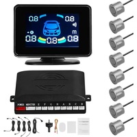 Kit senzori de parcare, WALALLA, sistem fata si spate cu 8 senzori, moduri de alarma multiple, precizie de detectie 300-2500mm, display LCD, culoare gri