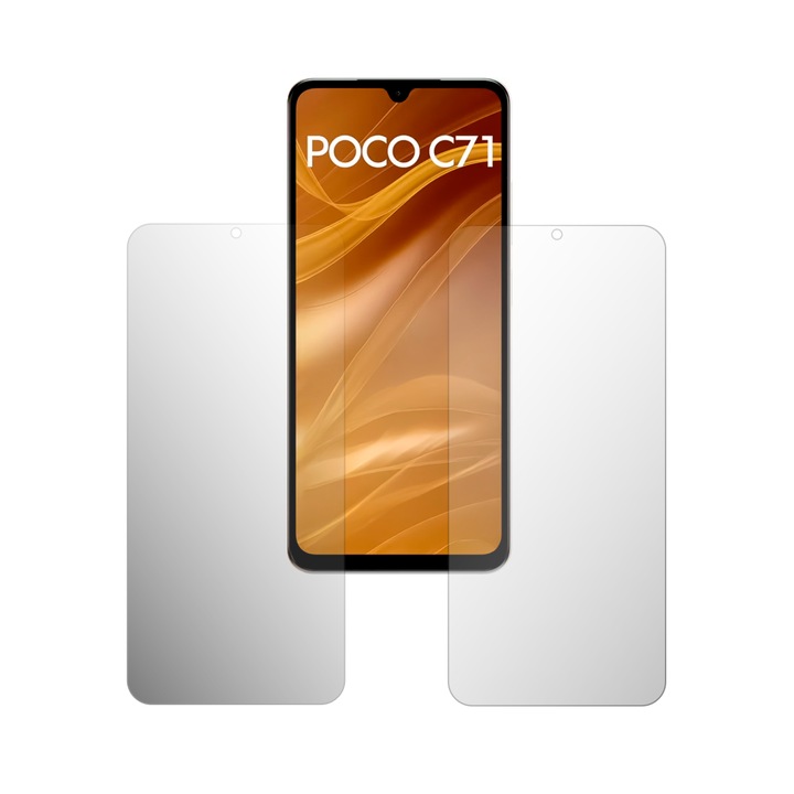 Комплект от 2 x iSkinz протектори за екран за Poco C71 - подходящи за калъфи, невидими Skinz HD, ултрапрозрачни силиконови протектори с пълно покритие, лепящи и гъвкави