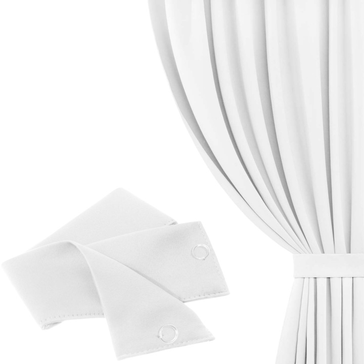 Accesoriu decorativ pentru perdele Spod Igly i Nitki, 8x140 cm, alb