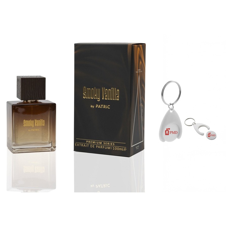 Patric Füstös Vanília parfüm kivonat szett, unisex, 100ml, személyre szabott "PMD" kulcstartóval