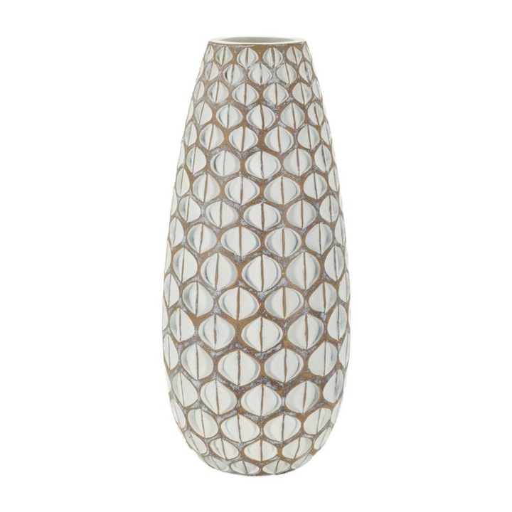 Vaza Decorativa Istanbul, Poliresina, Alb, 45, 5x20x20 cm, Epikasa