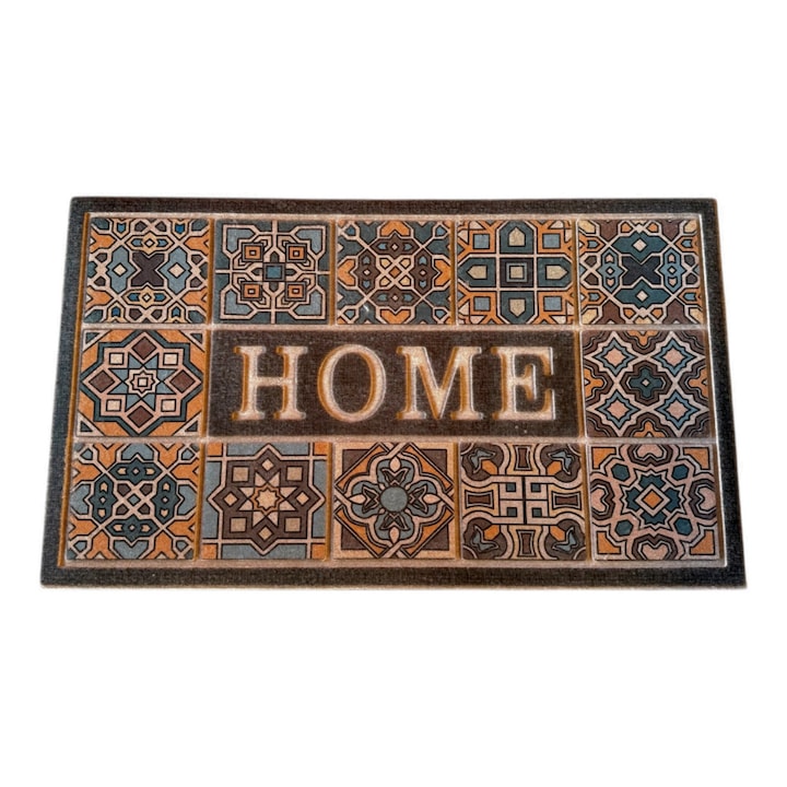 Covoras de intrare, OPTIM DEKO, Cauciuc, HOME, antiderapant, decorativ, maro, 75x43cm