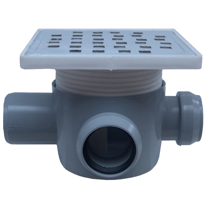 Sifon Pardoseala Patrat cu Inaltator SL 2 Intrari 90/180 grade Dreapta SP-H75-160-2 95/125 mm 50 mm 40 mm