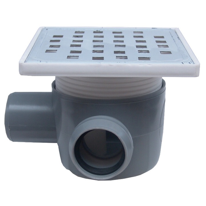 Sifon Pardoseala Patrat cu Inaltator SL1 Intrare 90 grade Stanga SP-H75-150-1 95/125 mm 50 mm 40 mm