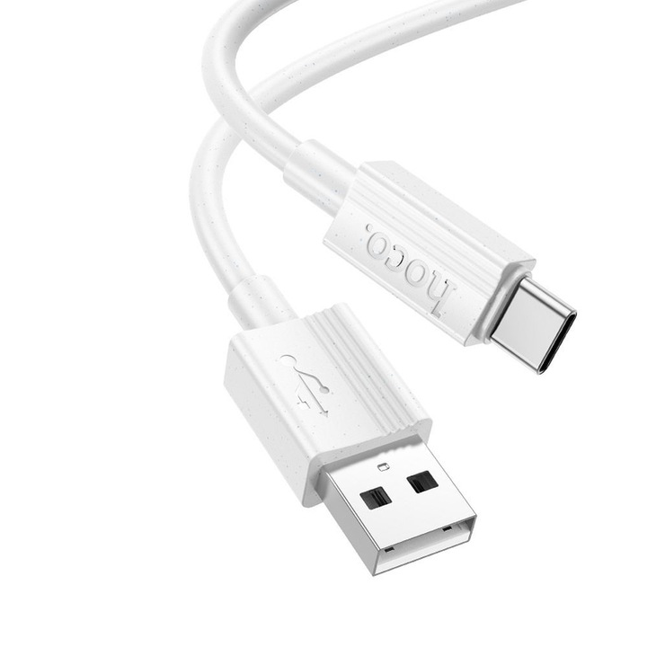 USB A към Type-C кабел за зареждане, Бързо зареждане, 3A, Hoco X107, 1 м, Бял