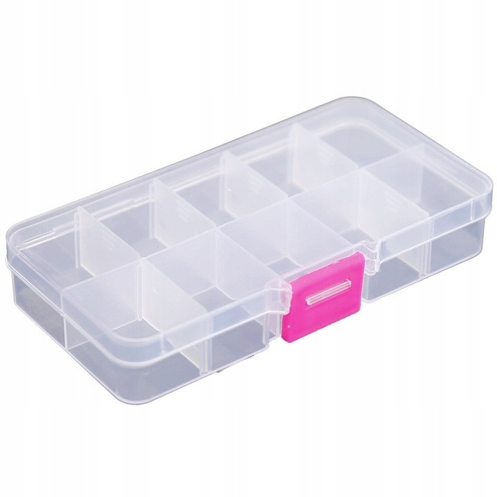 PHOENIX horgászláda 13x7x2,2cm, 5 rekesszel, átlátszó