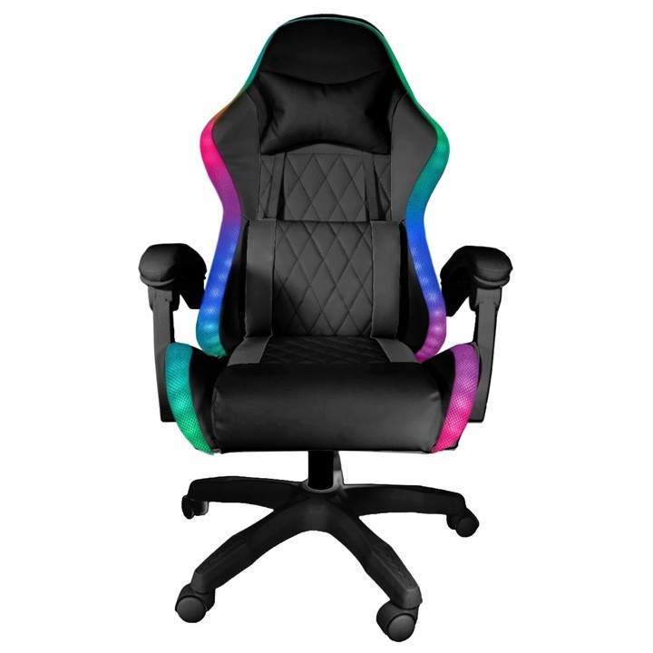 Gamer szék, GTEX, PRESTIGE LED, fekete, masszázzsal