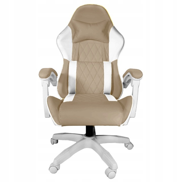 Геймърски стол, Prestige FG-PRS-017, ергономичен, с масаж, бежов, размери 51x53x11см