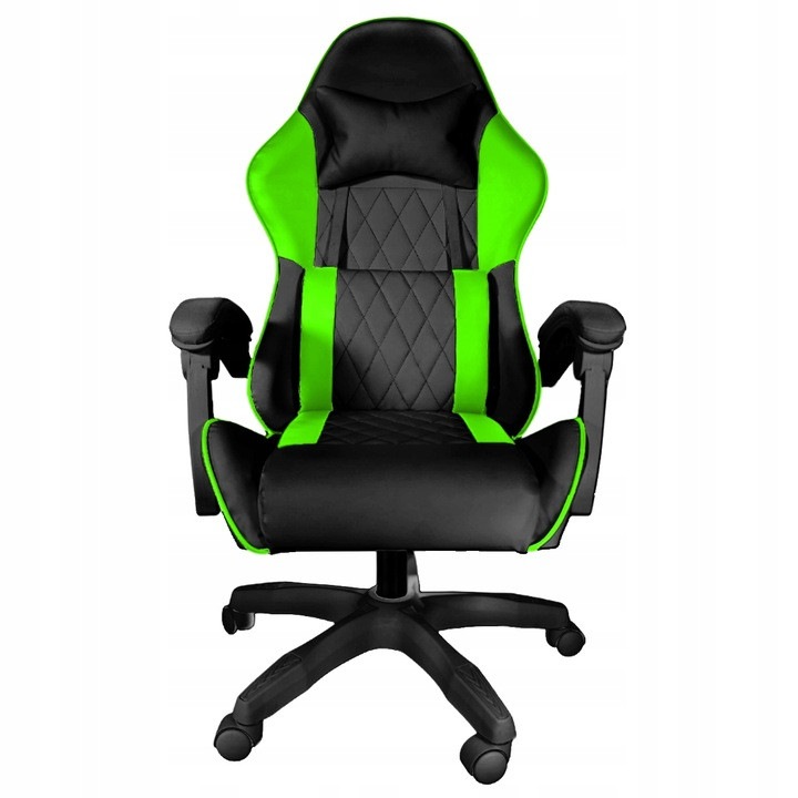 Gamer szék, PRESTIGE FG-PRS-005, fekete-zöld, masszázzsal, 2 párnával, állítható
