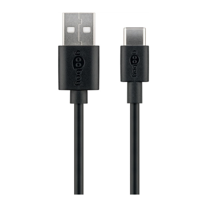 Cablu de incarcare si sincronizare USB-C, 3m, 2x USB 2.0 masculin, negru