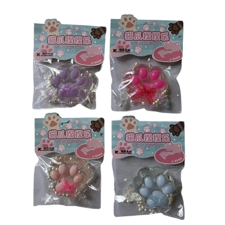 Комплект от 4 меки лапички VICTINY ® прозрачни, тъмно розови, светло розови, лилави, светло сини