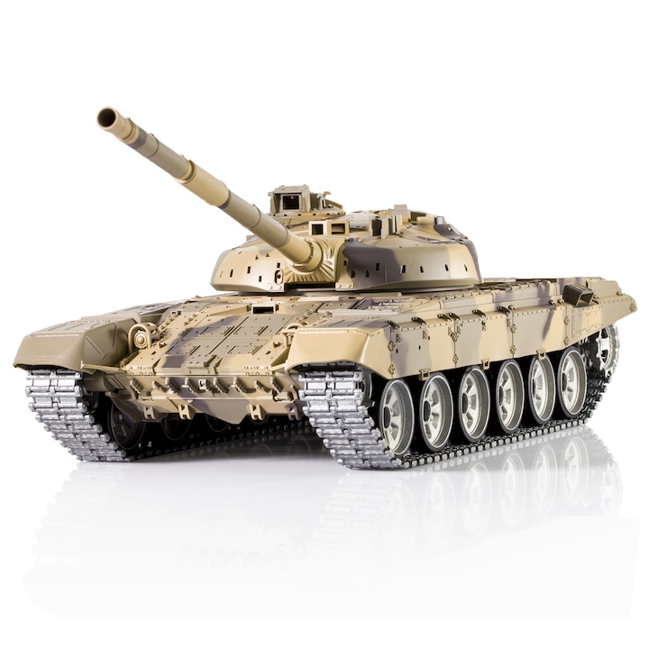 Orosz T90 tank 1:16, álcázás, 2,4 GHz, füst és hang funkció, méretek 65x23,7x28,5 cm, komplett készlet