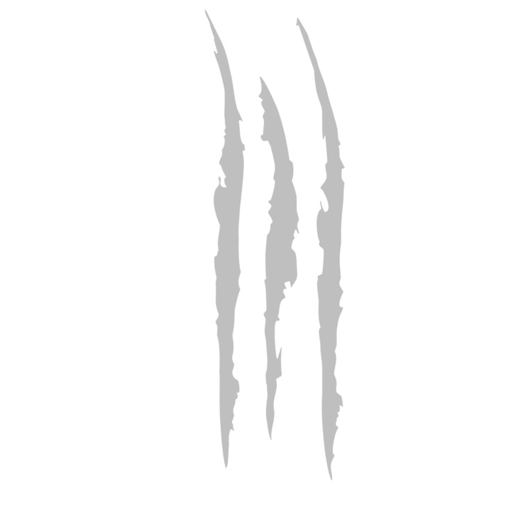 Sticker Autocolant pentru Masina, Monster Claw, Waterproof, 40 x 12 cm, gri