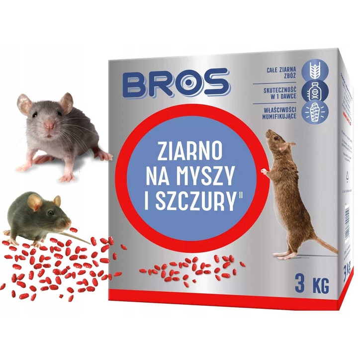 Примамки за мишки и плъхове, 3кг, BROS, ефикасни, безопасни