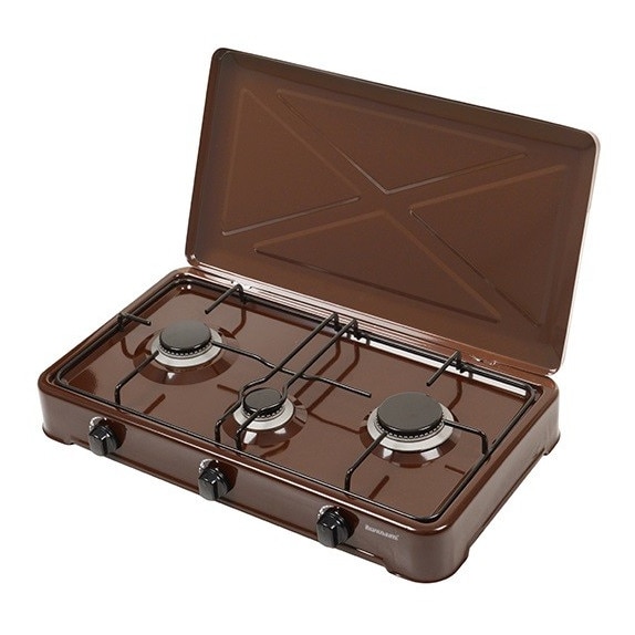 Aragaz pe gaz Ravanson K-03BR, 3 arzătoare, maro, 60,2x37x10,3cm