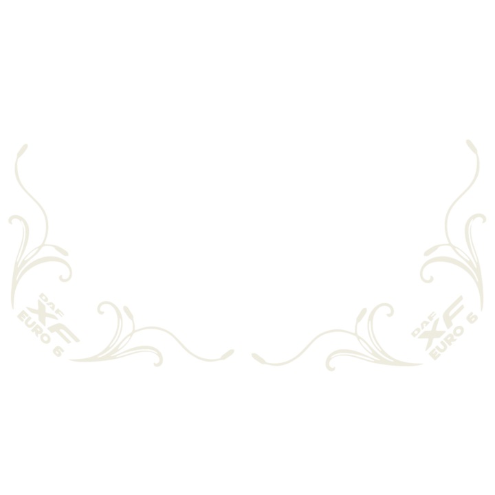 Set 2 Stickere Camion Daf Xf, 30Cm, Rezistent La Apa, Soare, alb