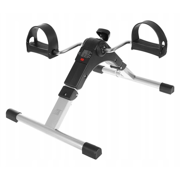 Фитнес велоергометър за възстановяване, Pako, максимално 100 кг, сгъваем, черен