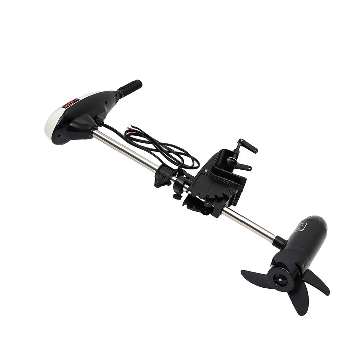 Електрически мотор за лодка, Мощност 65LB, Регулируема височина и ъгъл, Черен