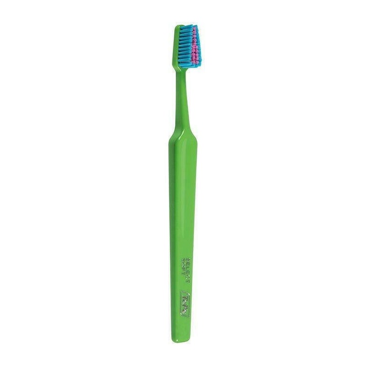 Periuta de dinti clasica TEPE Colour Select, moale, verde, set de periute