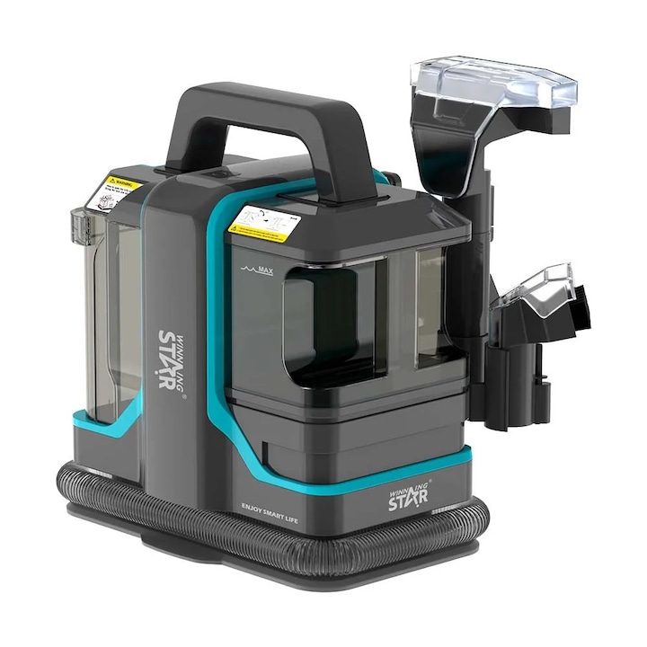 Прахосмукачка за мокро и сухо почистване, преносим дизайн, силна всмукателна мощност, 450W, капацитет на резервоара за чиста вода 1080ml, капацитет на резервоара за мръсна вода 800ml, EU щепсел