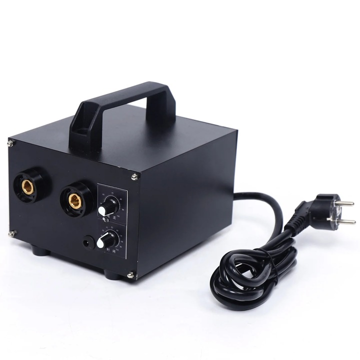 Aparat sudura prin puncte pentru baterii, Masina de sudura prin puncte, Tensiune 220 V, Curent 1600 A, Pentru benzi de nichel 0, 08–0, 2 mm, 190×150×150 mm, 6, 55 kg, Negru