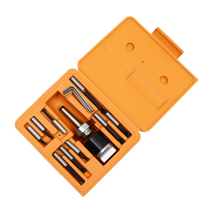 Set de alezare MT2-F1, 9 piese, dublu domeniu 10-125 mm, microreglaj 0-40 mm, negru