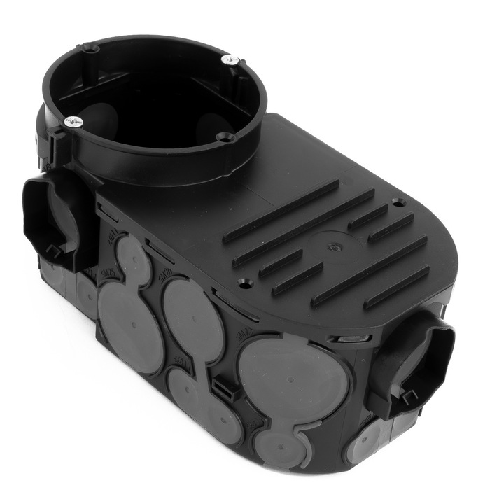 F-TRONIC E550 CUTIE DE INSTALARE INCASTRATA 10 BUCATI PENTRU ELECTRONICA IT CU MEMBRANA DE 67 MM NEAGRA VDE 7320009