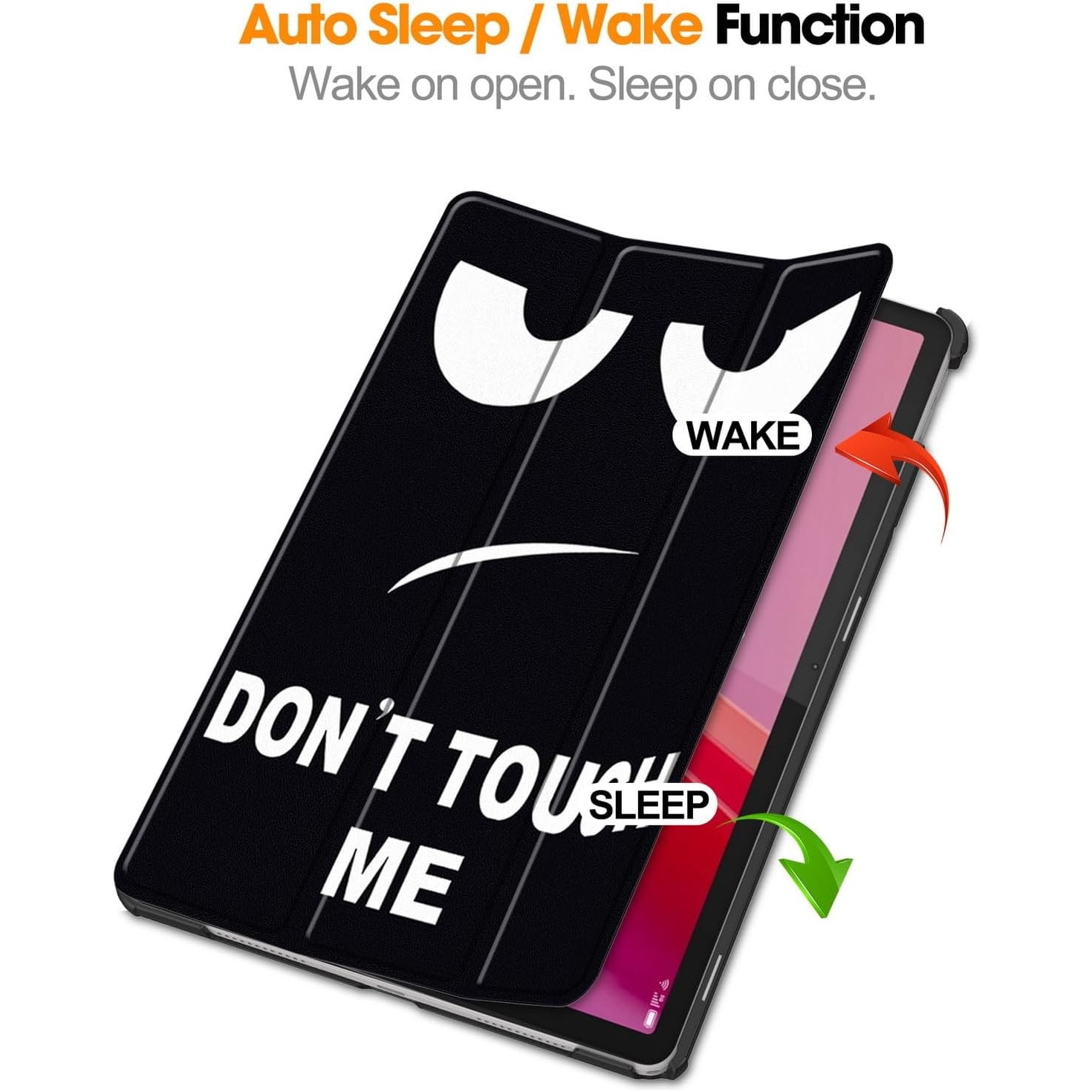 Husa pentru tableta Lenovo Tab M11, piele PU, Folio Slim Stand Tri-Fold Hard Case protejeaza tableta, functie Sleep/Wake, Negru mat