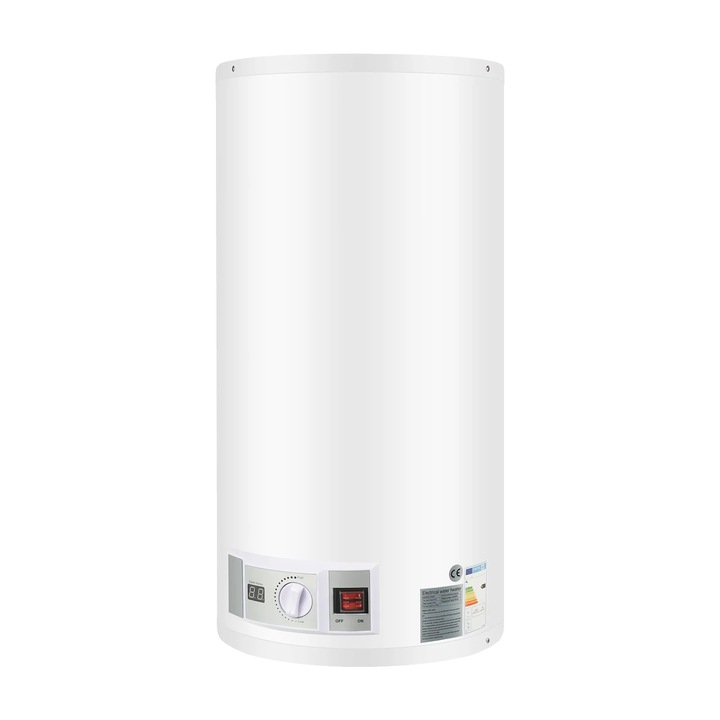Boiler electric, 2000W, capacitate 80L, temperatura ajustabila, alb, montare verticala