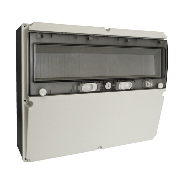 Tablouri electrice, Rozdzielnica 18 modula, IP66, 300x360x155mm, gri RAL 7035, cu usi transparente