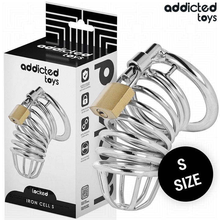 Centura de castitate, metal, Addicted Toys, dimensiune S, 4 cm