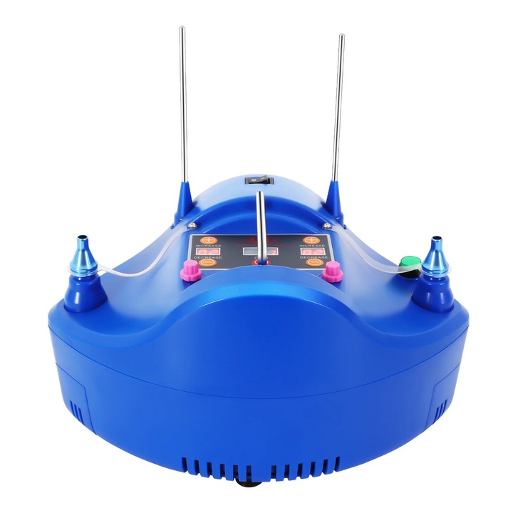 Pompa electrică pentru baloane, 1200W, patru duze, albastru, 30x20x16cm