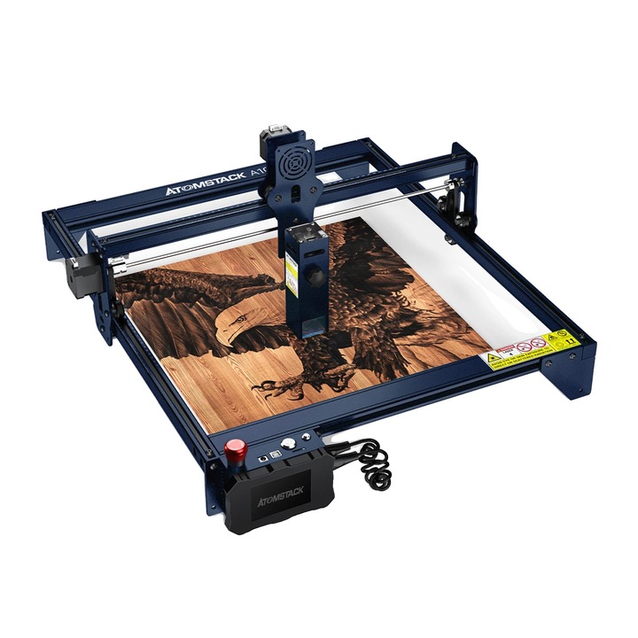 Gravor laser, 50W, 410x400mm, protectie oculara, instalare rapida, functie offline