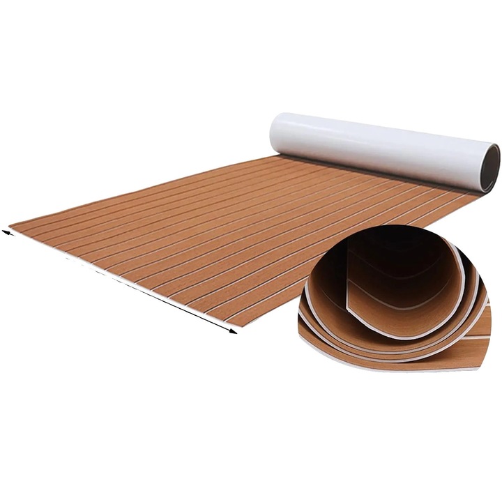 Подова постелка от EVA пяна, неплъзгащ се дизайн, кафява