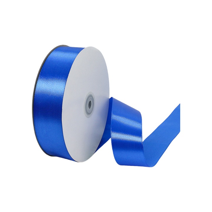 Panglica satinata cadouri, Poliester, 4cm x 91m, Albastru