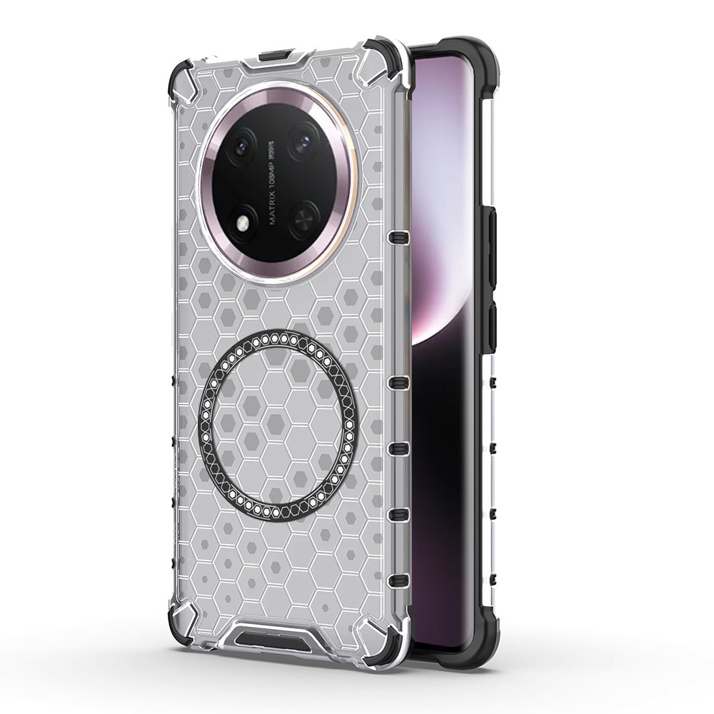 Husa pentru Honor Magic 7 Lite Daden® Honeycomb, MagSafe, Anti-soc, Protectie sporita, Incarcare wireless, Alb Fumuriu