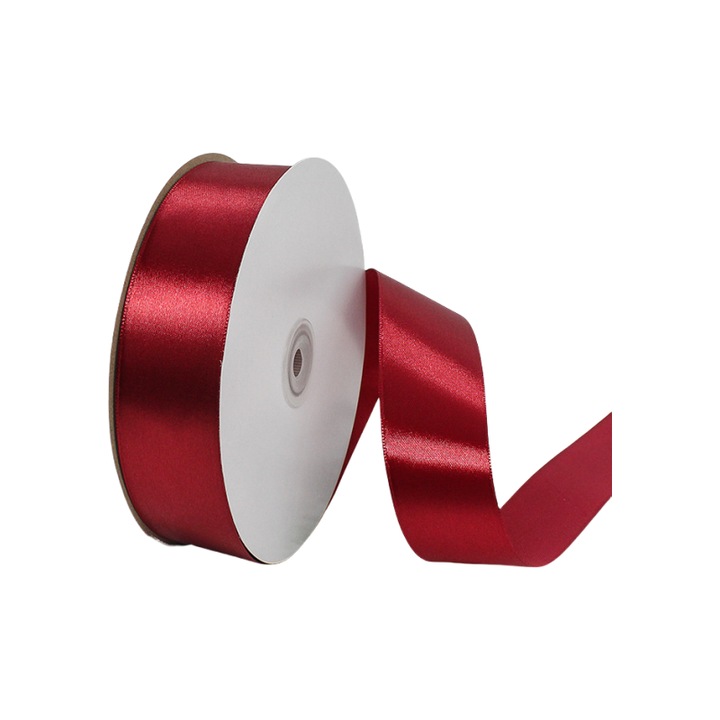 Panglica satinata cadouri, Poliester, 4cm x 91m, Visiniu