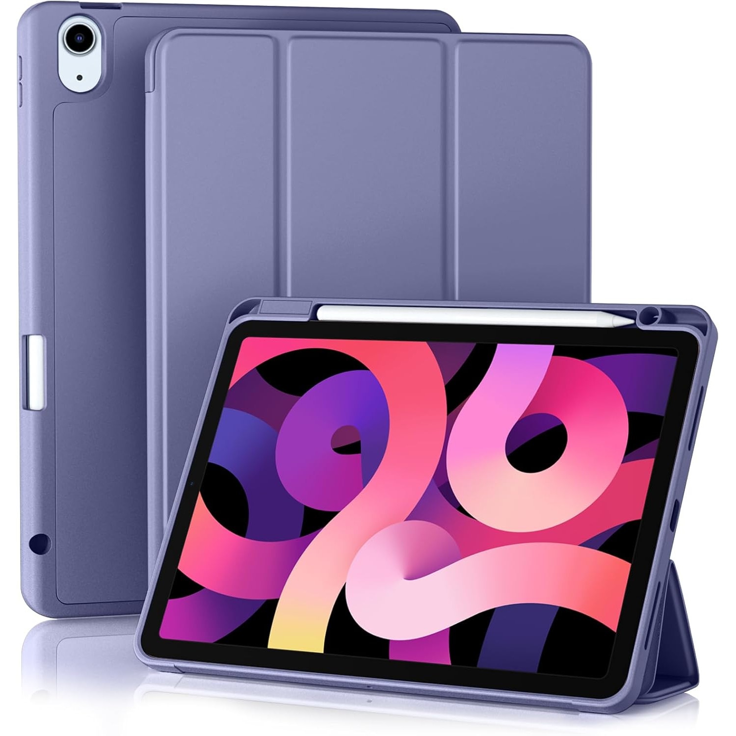 Husa pentru tableta pentru Apple iPad Air 11-inch M2 2024, Pro 11-inch, Air 4 si 5th, 6th/4th Generation Sleeves 2022/2020 10.9-inch cu suport pentru creion, functie de trezire/somn automata, Violet