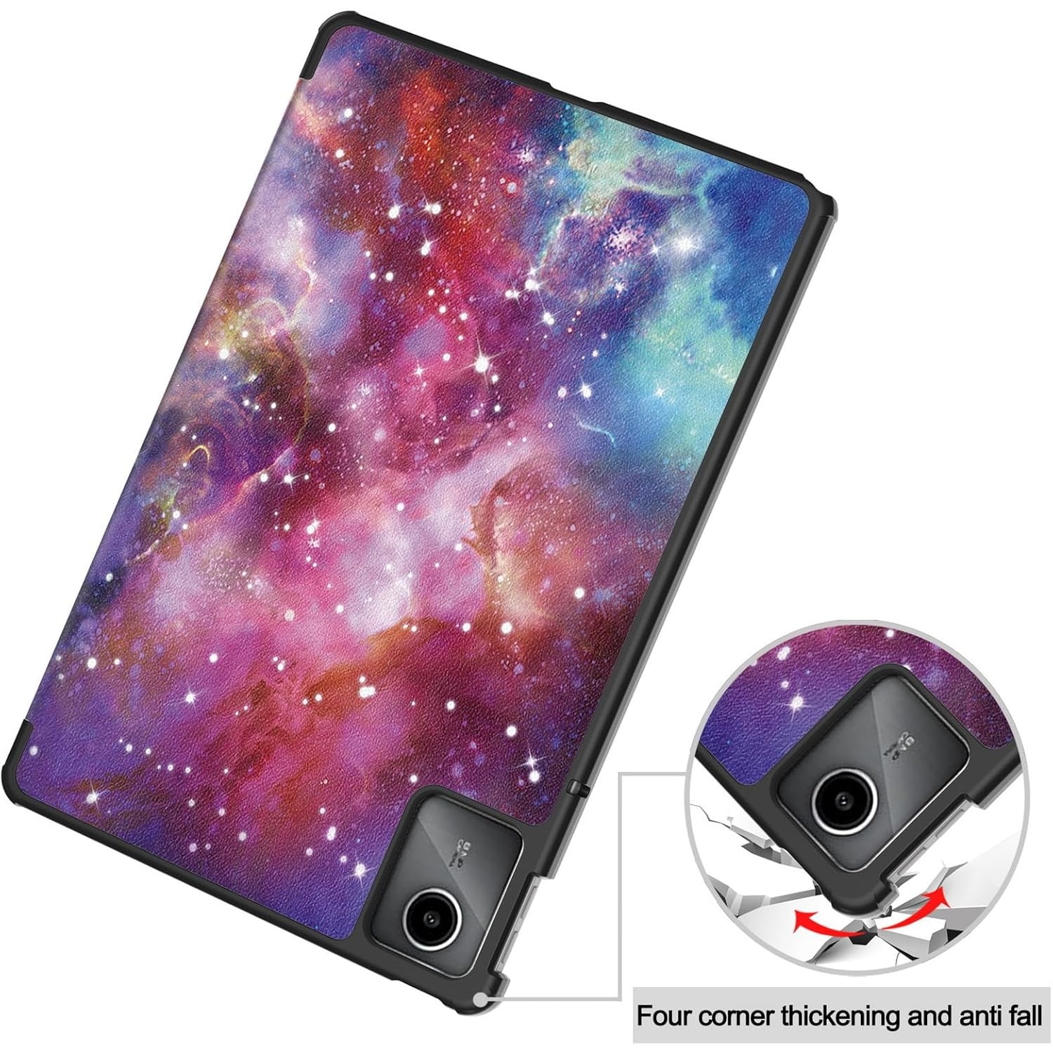 Husa pentru tableta Lenovo Tab M11, piele PU, Folio Slim Stand Tri-Fold Hard Case protejeaza tableta, functie Sleep/Wake, Galaxy