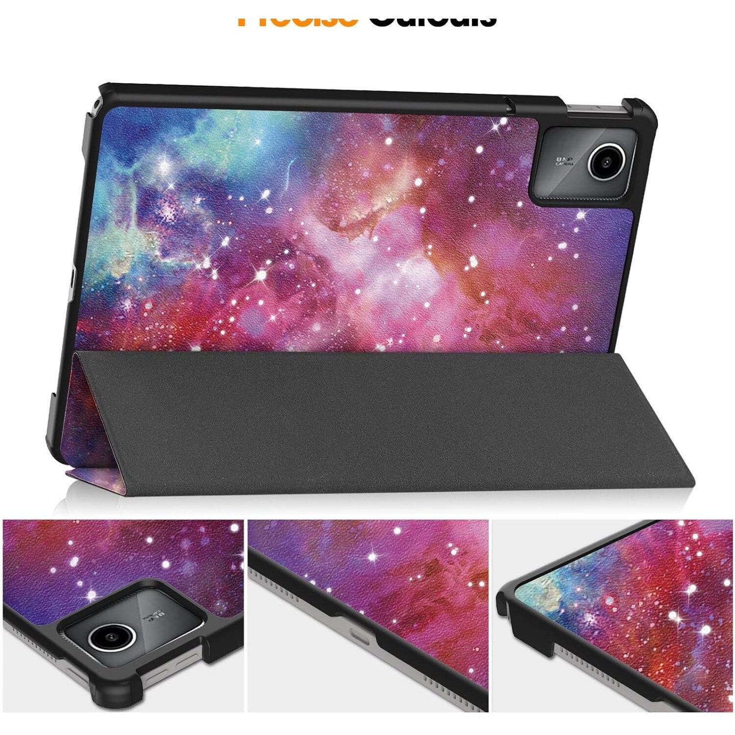 Husa pentru tableta Lenovo Tab M11, piele PU, Folio Slim Stand Tri-Fold Hard Case protejeaza tableta, functie Sleep/Wake, Galaxy