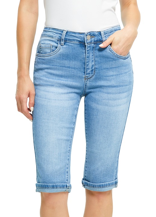 Bermude Denim Femei Realize Slim Push-Up, Albastru deschis