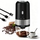 Rasnita de Cafea Electrica, Yulinland, Burghiu ceramic, capacitate macinare 30g boabe, Granulatie de macinare reglabila, cu perie curata, Detasabil si Lavabil, Incarcare Type-C, 1250mAh, Negru