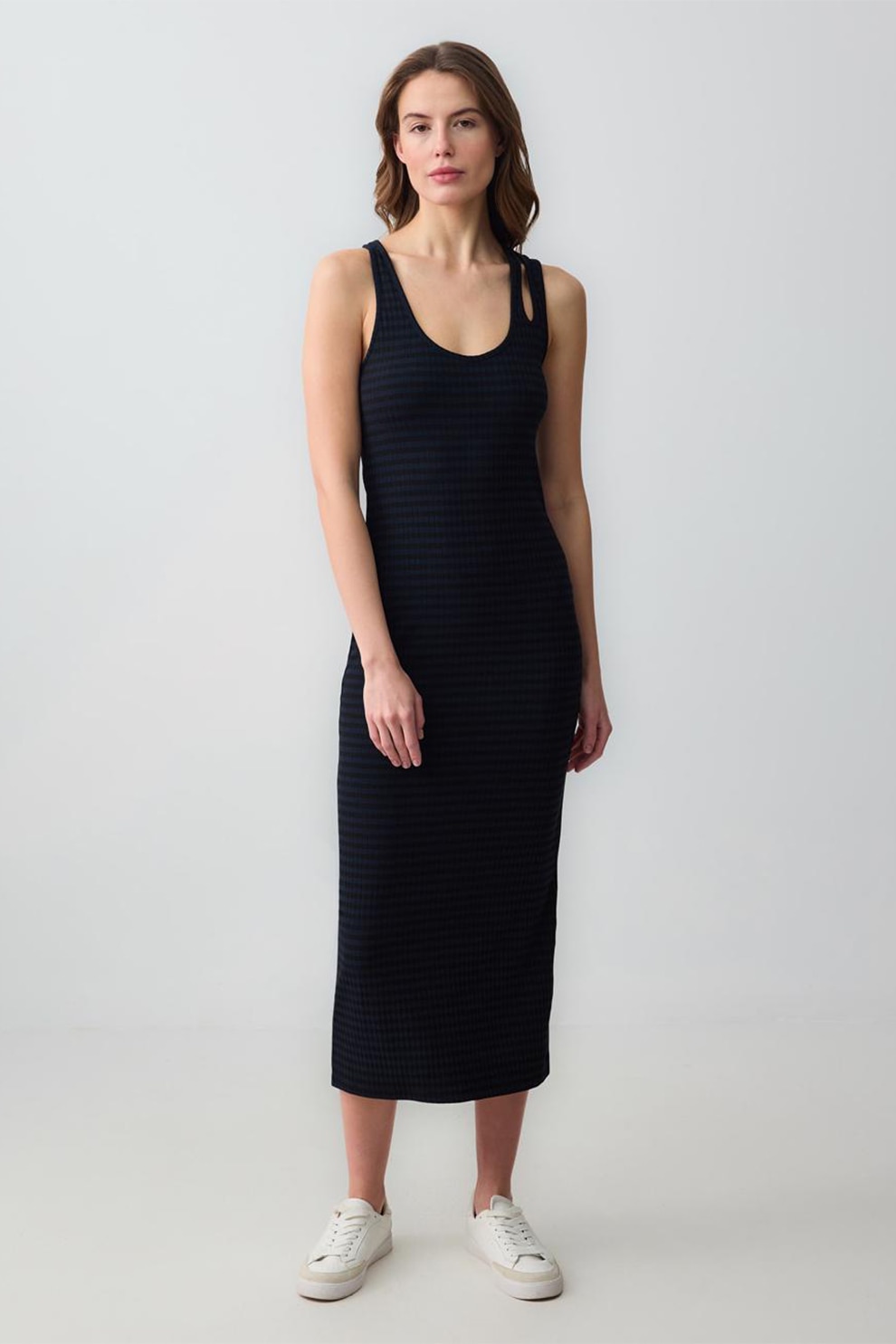 JIMMY KEY, Rochie midi cu decupaj, Negru, M