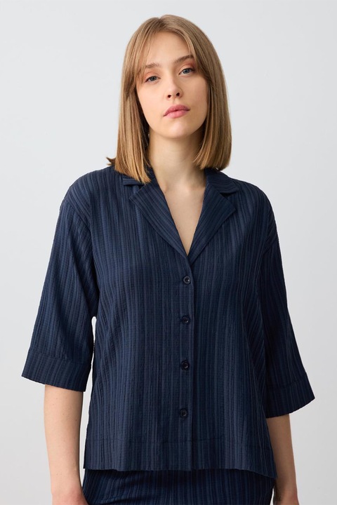 JIMMY KEY, Camasa cu maneci cazute, Albastru ultramarin