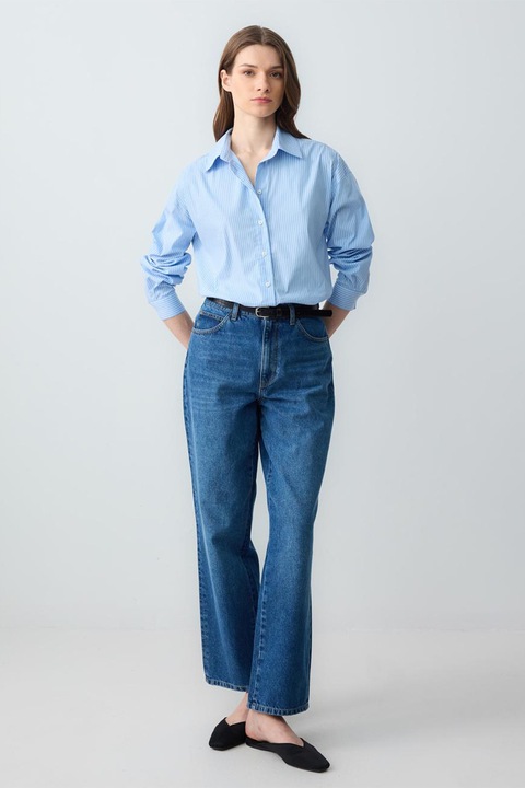 JIMMY KEY, Camasa din amestec de bumbac, Alb/Albastru