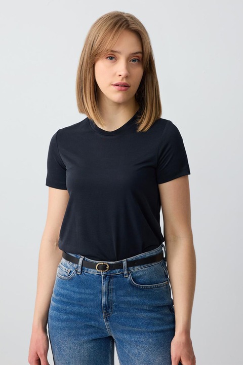 JIMMY KEY, Tricou lejer din amestec de modal, Negru